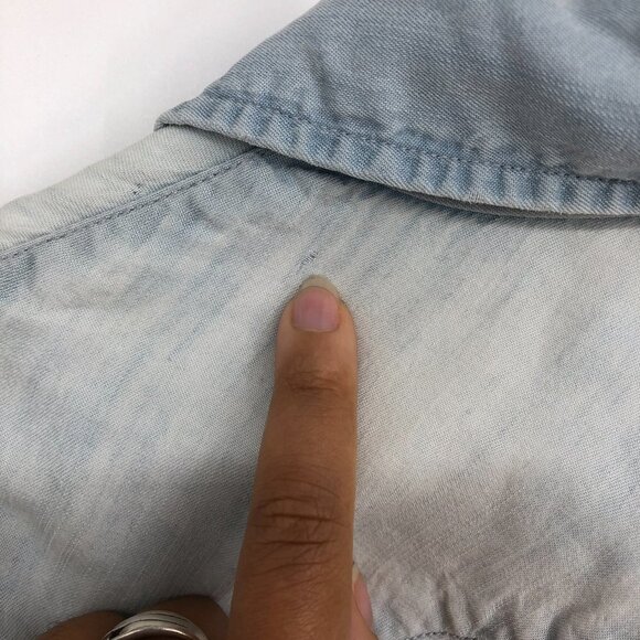 Rails Chanbray Light Wash Long Sleeve Full  Button-up Lightweight Denim Shirt XS - Picture 11 of 16